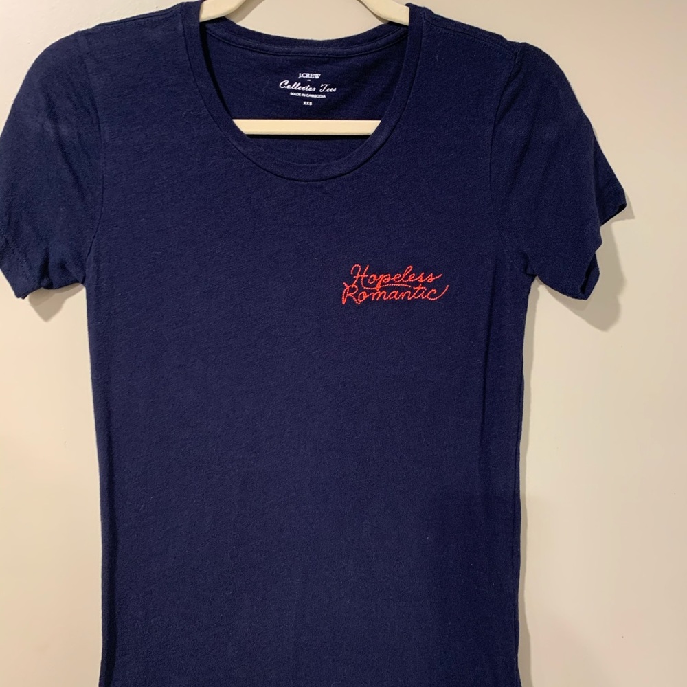 J. Crew Navy Collector’s Tee Hopeless Romantic XXS